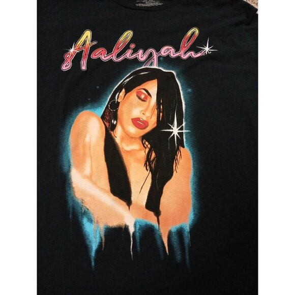 Official Aaliyah Merchandise R&B Graffiti Graphic T-Shirt Adult Size XL - Picture 3 of 9